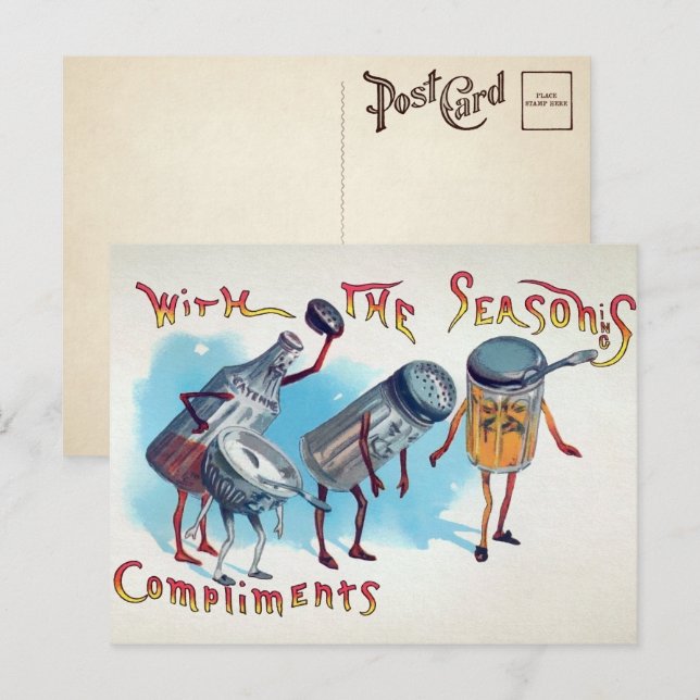 Vintage Victorian Seasonings Christmas Postcard (Front/Back)