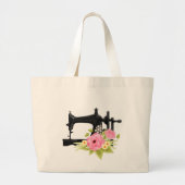 Vintage Victorian Sewing Machine Tote Bag (Front)