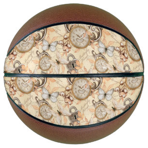 Vintage Victorian Shabby Chic Country Pattern Basketball