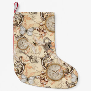 Vintage Victorian Shabby Chic Country Pattern Small Christmas Stocking