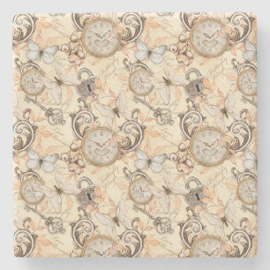 Vintage Victorian Shabby Chic Country Pattern Stone Coaster