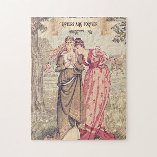 Vintage Victorian Sisters Illustration Regency Jigsaw Puzzle