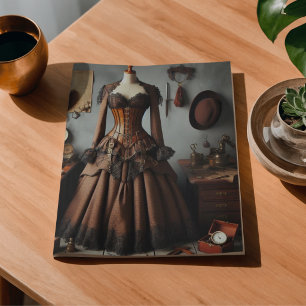 Vintage Victorian Steampunk Lady Detective Dress Tissue Paper