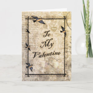 vintage victorian style Valentine Holiday Card