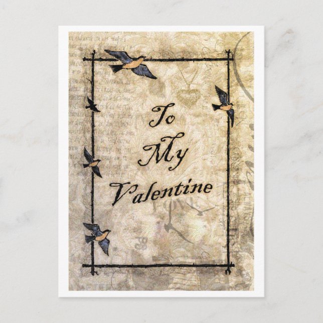 vintage victorian style Valentine postcard (Front)