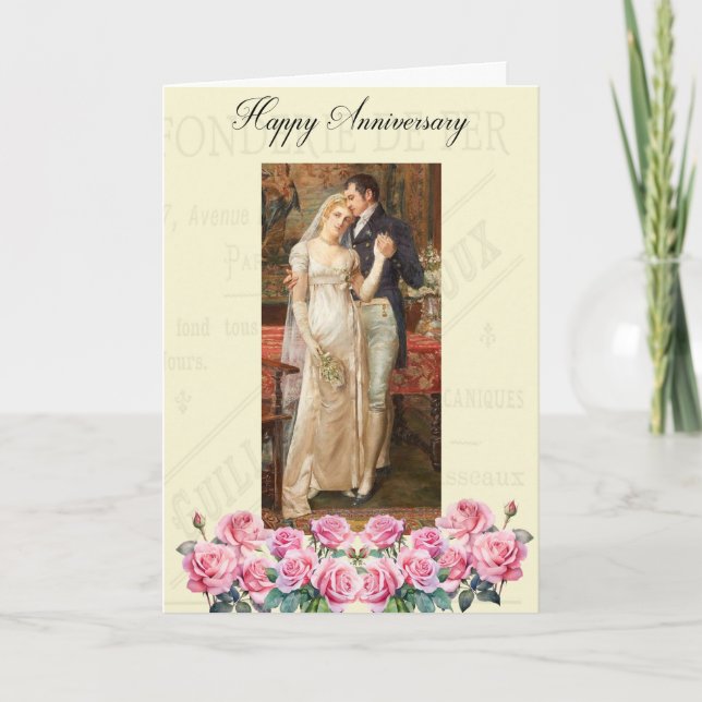 Vintage Victorian style Wedding Anniversary card (Front)