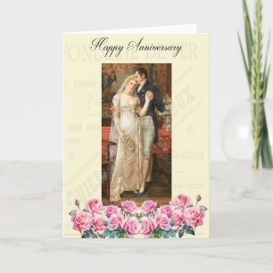 Vintage Victorian style Wedding Anniversary card