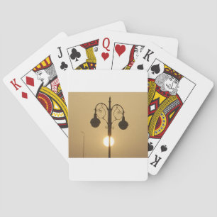 Vintage Victorian Sunset Street Light Art Design Playing Cards