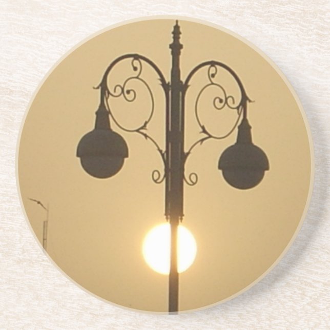 Vintage Victorian Sunset street light.png Coaster (Front)