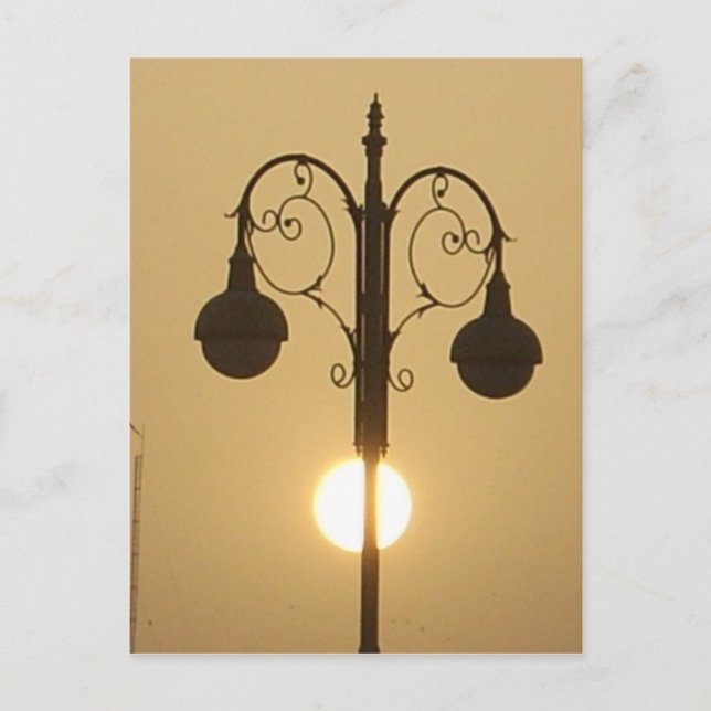 Vintage Victorian Sunset street light.png Postcard (Front)