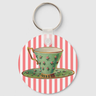 Vintage Victorian Tea Cup Key Ring