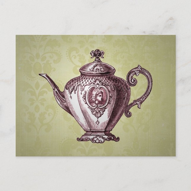 Vintage Victorian Teapot Postcard (Front)