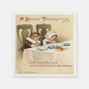 Vintage Victorian Thanksgiving Personalised Napkin