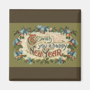 Vintage Victorian, To Wish You a Happy New Year Magnet