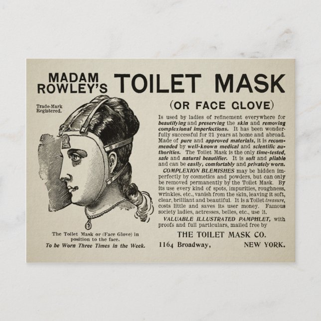 Vintage Victorian Toilet Mask Postcard (Front)