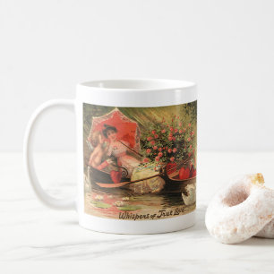 Vintage Victorian Valentine Day Cherub with Hearts Coffee Mug