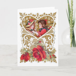 Vintage Victorian Valentine Holiday Card
