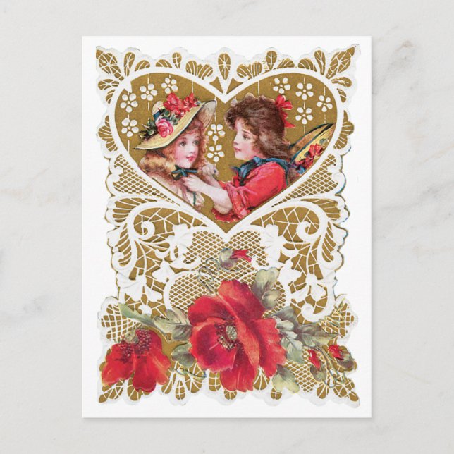 Vintage Victorian Valentine Holiday Postcard (Front)