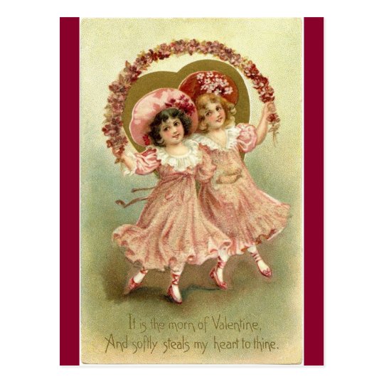 Vintage Victorian Valentines Angel Postcard