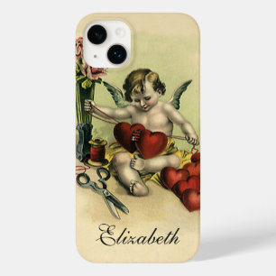 Vintage Victorian Valentine's Day Angel Seamstress Case-Mate iPhone 14 Plus Case
