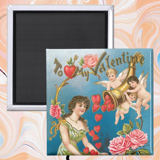 Vintage Victorian Valentine's Day Angels & Hearts Magnet (Creator Uploaded)
