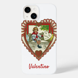 Vintage Victorian Valentine's Day, Boy in Heart Case-Mate iPhone 14 Case