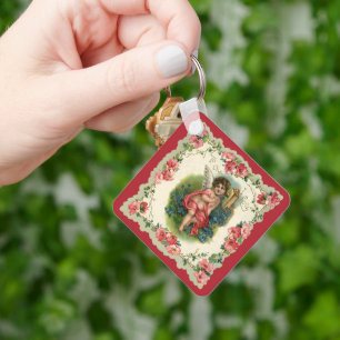 Vintage Victorian Valentine's Day, Cherub on Phone Key Ring