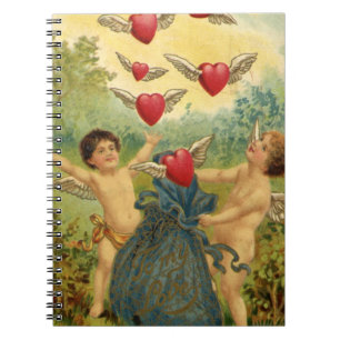 Vintage Victorian Valentine's Day, Cherubs Hearts Notebook