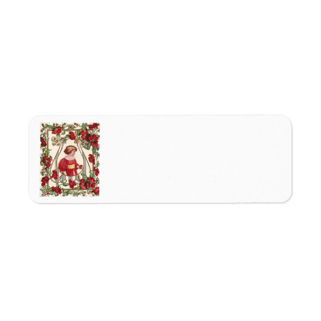 Vintage Victorian Valentine's Day Child with Roses (Front)