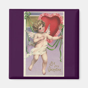 Vintage Victorian Valentine's Day Cupid with Heart Magnet