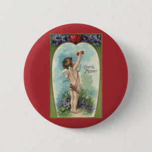 Vintage Victorian Valentine's Day, Cupid's Message 6 Cm Round Badge