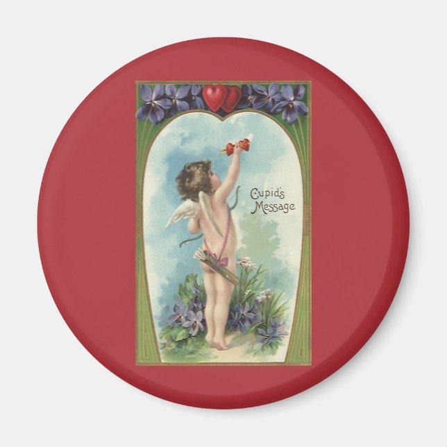 Vintage Victorian Valentine's Day, Cupid's Message Magnet (Front)