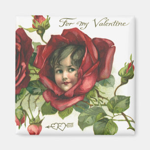 Vintage Victorian Valentine's Day, Faces in Roses Magnet