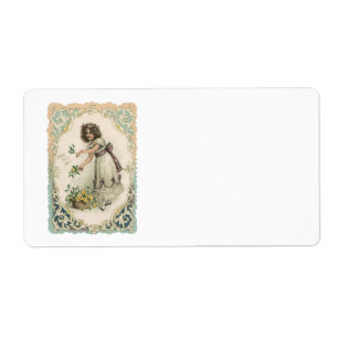 Vintage Victorian Valentine's Day, Girl with Roses