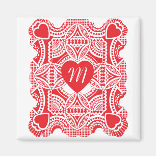 Vintage Victorian Valentine's Day, Hearts Die Cut Magnet