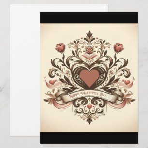 Vintage, Victorian Valentine's day Holiday Card