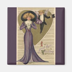Vintage Victorian Valentine's Day, Lady in Purple Magnet