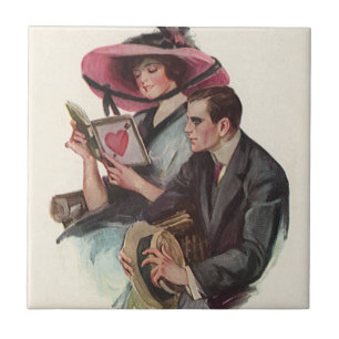Vintage Victorian Valentine's Day Love and Romance Tile