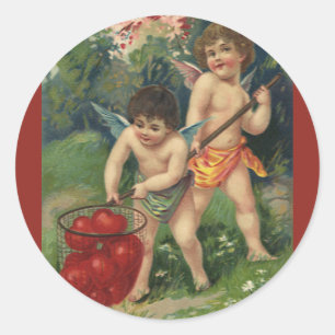 Vintage Victorian Valentine's Day, Love's Offering Classic Round Sticker