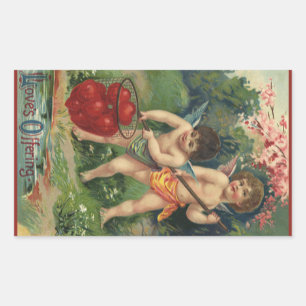 Vintage Victorian Valentine's Day, Love's Offering Rectangular Sticker