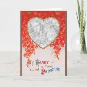 Vintage Victorian Valentines Day My Heart is Thine Holiday Card