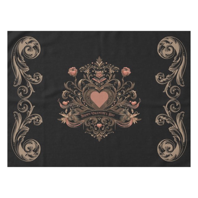 Vintage, Victorian Valentine's day Tablecloth (Front (Horizontal))