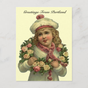 VINTAGE VICTORIAN w/ ROSES Portland OR POSTCARD