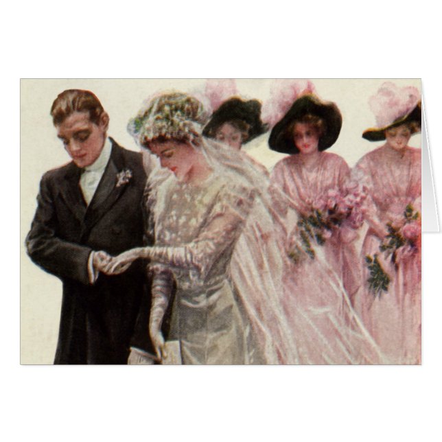 Vintage Victorian Wedding Ceremony Bride and Groom (Front Horizontal)