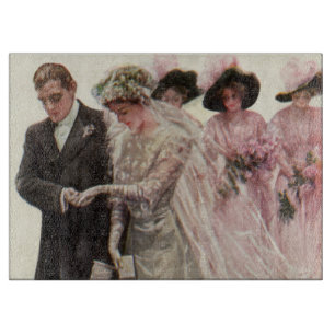 Vintage Victorian Wedding Ceremony Bride and Groom Cutting Board