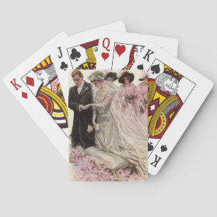 Vintage Victorian Wedding Ceremony Bride and Groom Playing Cards