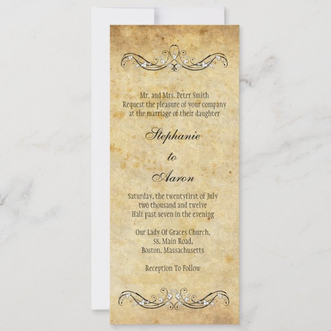 Vintage Victorian Wedding Invitation (Front)