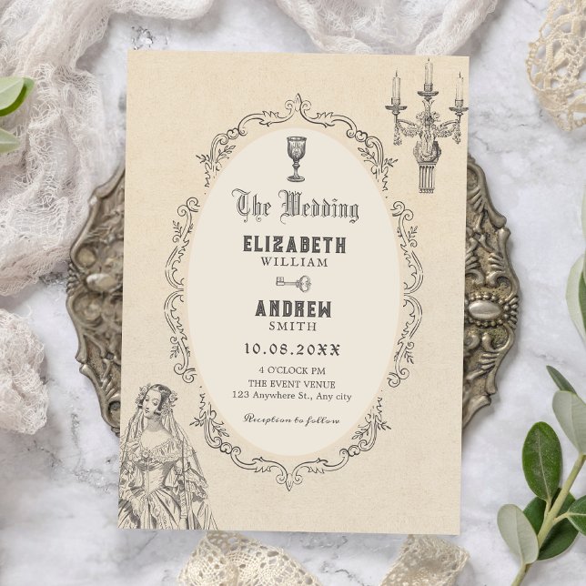 Vintage victorian wedding invitation (Creator Uploaded)