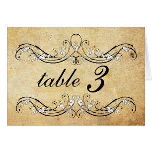 Vintage Victorian Wedding Table Number
