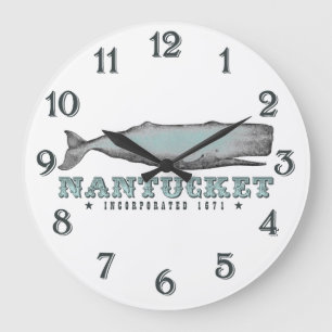 Vintage Victorian Whale Nantucket MA Inc 1671  Large Clock